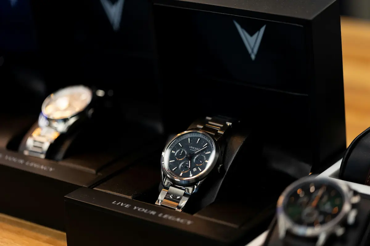 Luxury watch collection in premium display box representing haute horology investment portfolio
